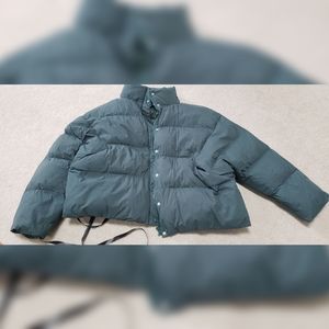 Womens green puffer coat